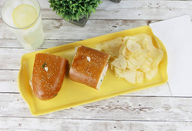 Reston Lloyd Melamine Plastic Tidbit Tray, BPA-Free, Food Safe, Multipurpose Platter Serving Tray, Bathroom/Table Organizer, Lemon - Image 1